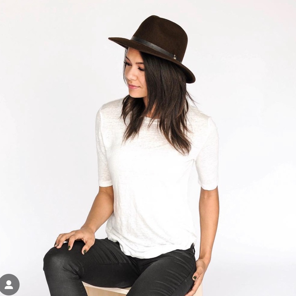 Equal uprise brown fedora. used condition medium.